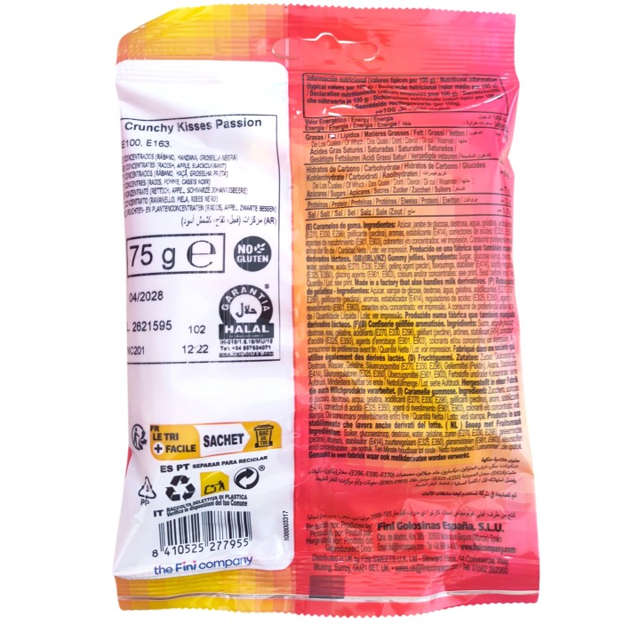 Bolsita Fini PASSION Crunchy Kisses 75gr x 12 unidades - Imagen 4