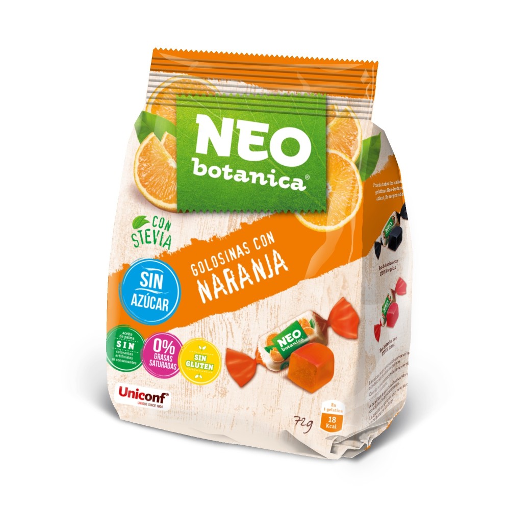 Caramelos NEO Botanica sin azúcar sabor Naranja 72gr. - Imagen 4