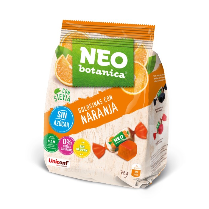 Caramelos NEO Botanica sin azúcar sabor Naranja 72gr.