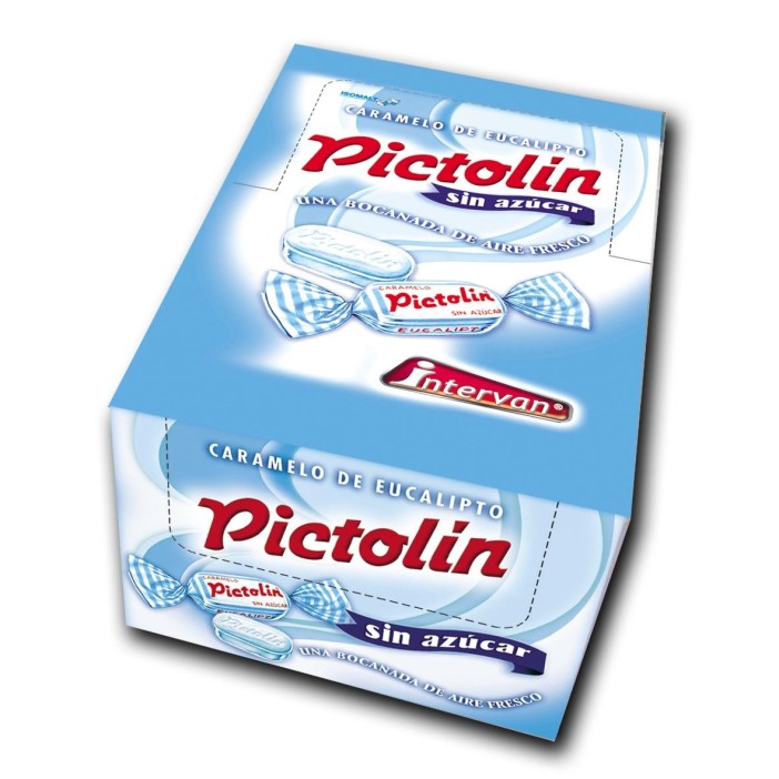 Caramelos Pictolin sin azúcar caja con 50 bolsitas de 20 gr.