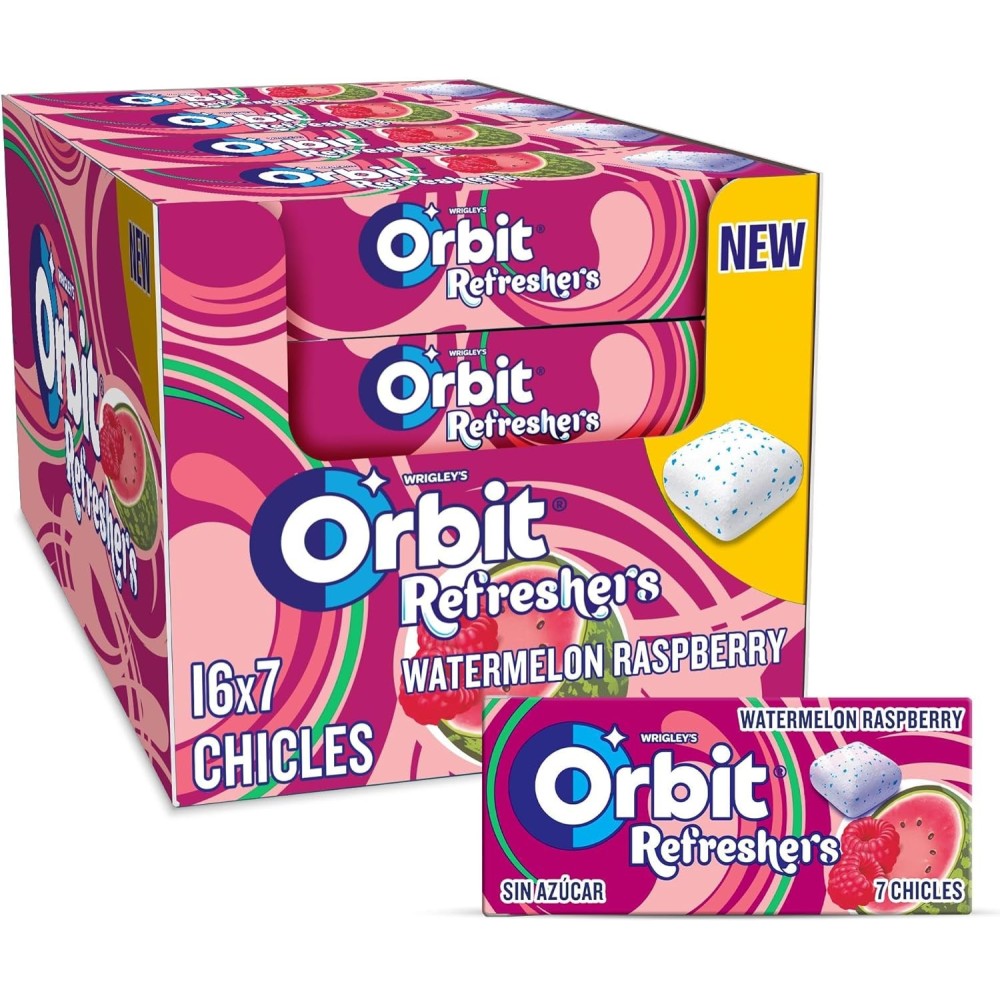 Chicles Orbit Refreshers SANDÍA y FRAMBUESA 16u. - Imagen 4