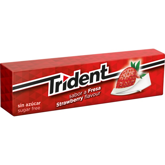 Chicles Trident sabor Fresa formato láminas. 24u.