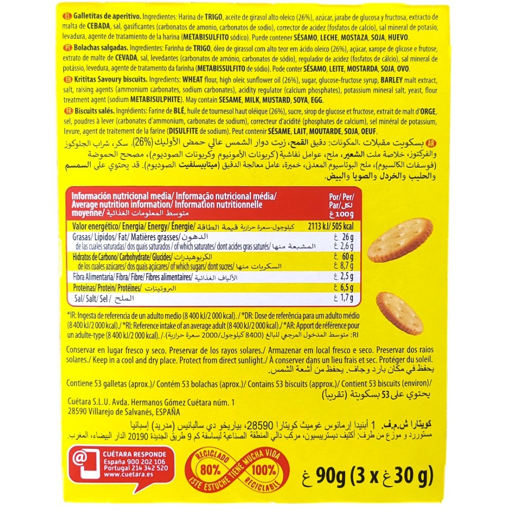 Cuetara Mini Krit Krititas 1€ 90gr. x 12u. - Imagen 8