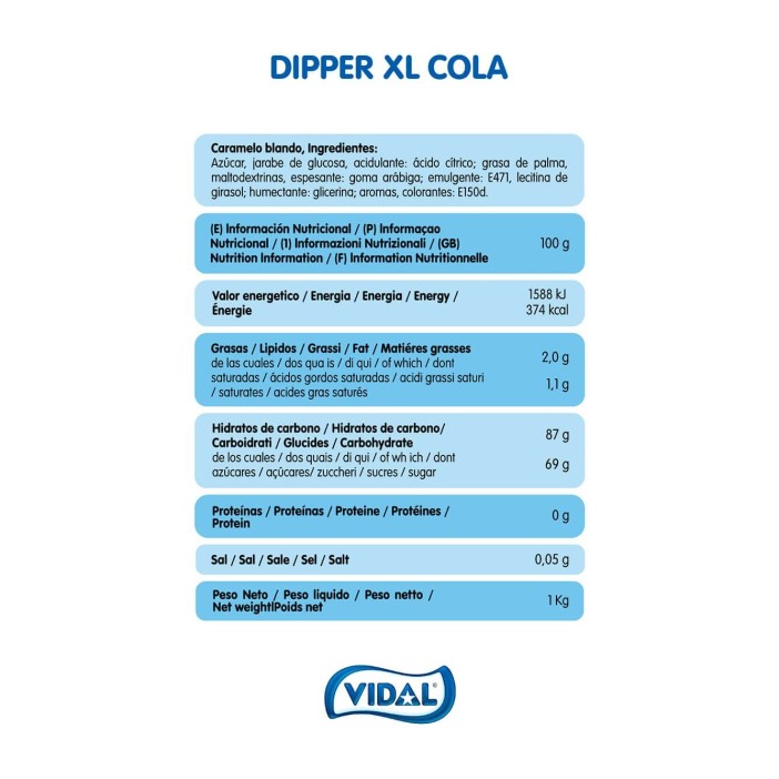 Vidal Dipper XL Caramelo masticable sabor a COLA 100u. - Imagen 4