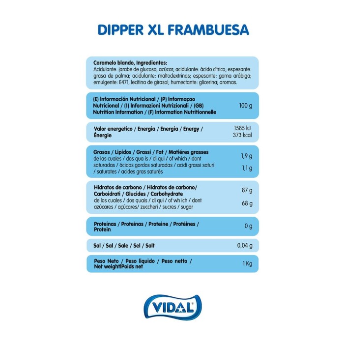 Vidal Dipper XL Caramelo masticable sabor a FRAMBUESA 100u. - Imagen 4