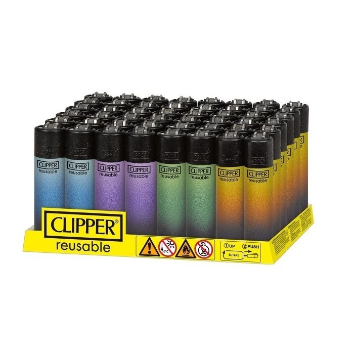 Encendedores Clipper CP22RH BLACK TRIPLE GRADIENT 48u.