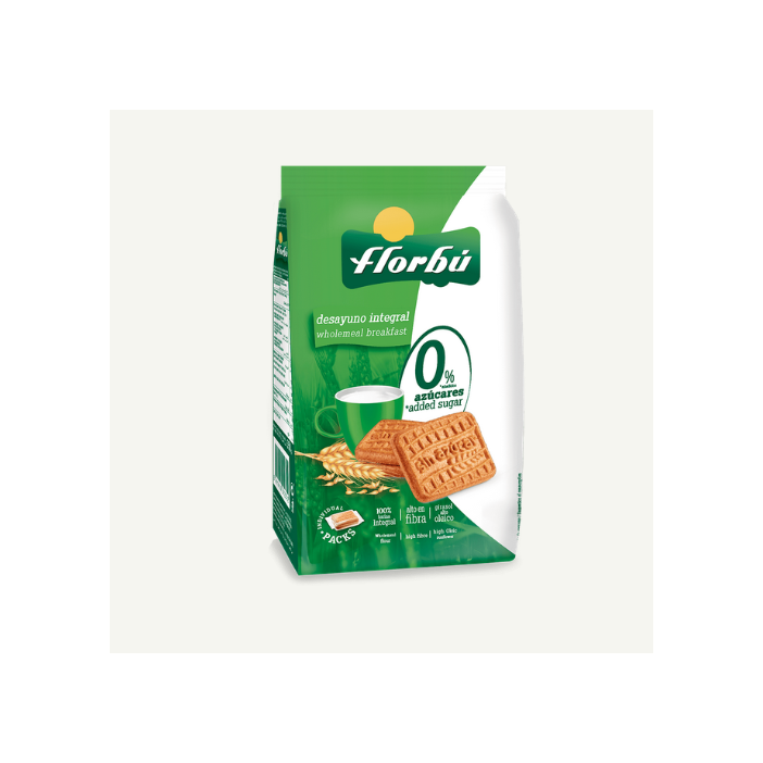 Galletas con fibra Integral caja con 6 bolsas de 350gr.
