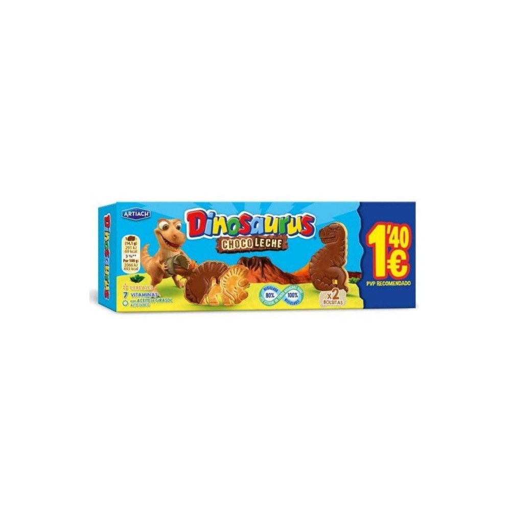 Galletas Dinosaurus chocolate con leche 1.40€ 85gr x 12u. - Imagen 3