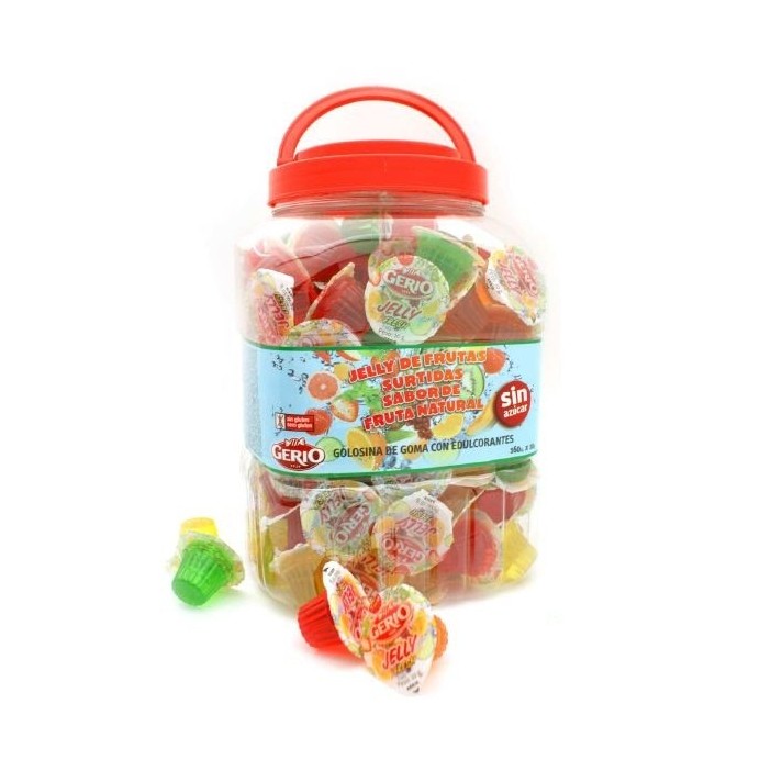 Gelatina en tarrinas con sabores surtidos de frutas 160u.