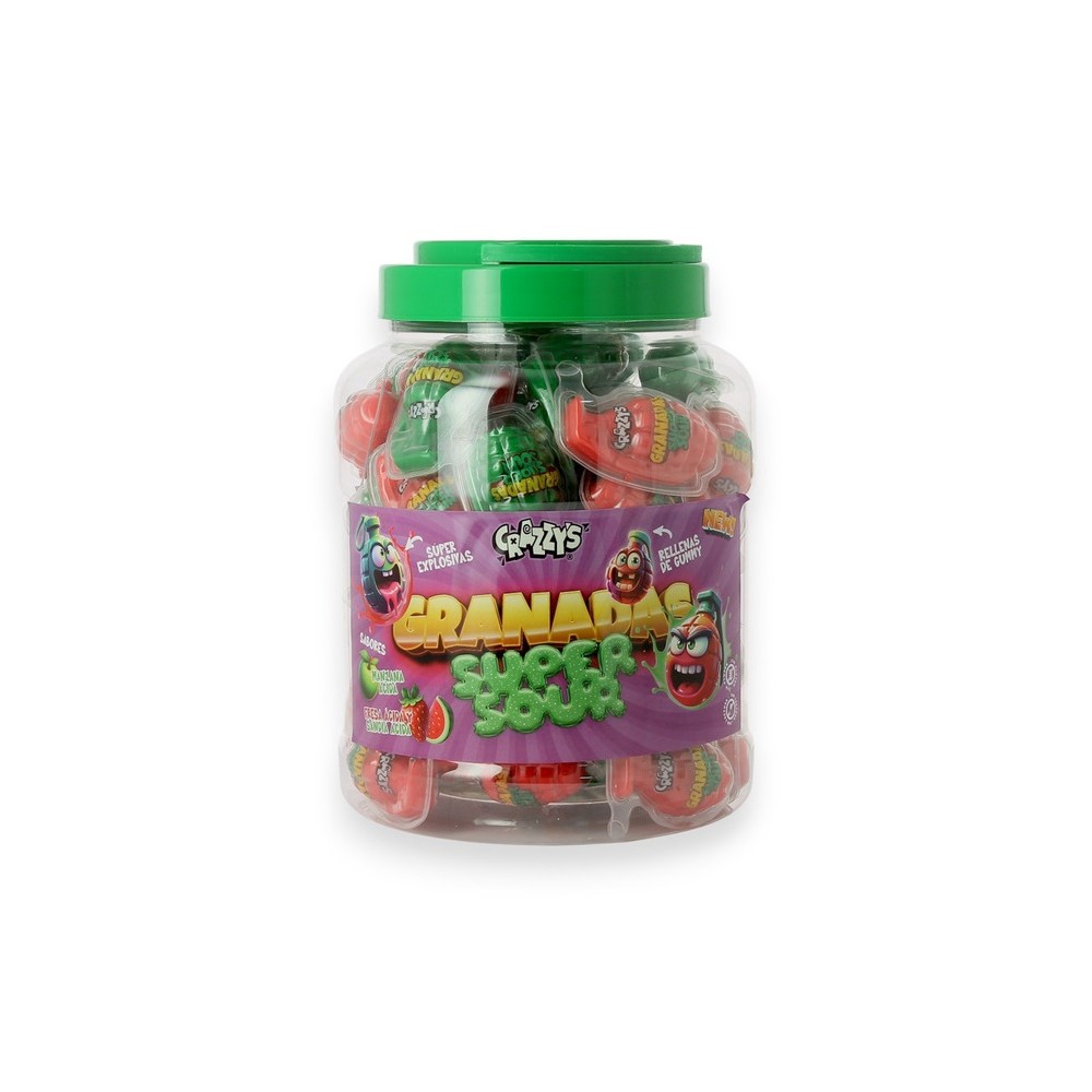 Golosinas rellenas Crazzys Granadas ácidas 60u. - Imagen 4