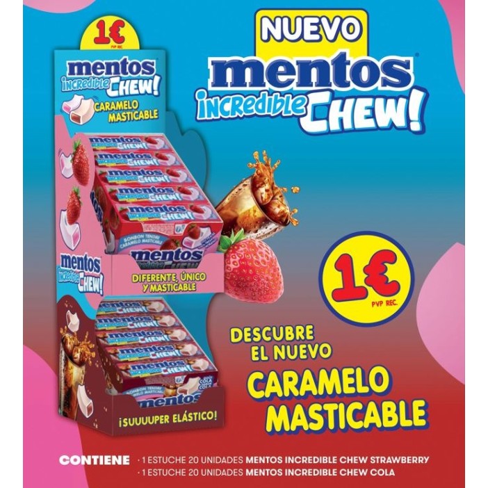 Lote Chupa Chups Mentos Pack Incredible Chew 2x20 (Ref:10041773) - Imagen 2