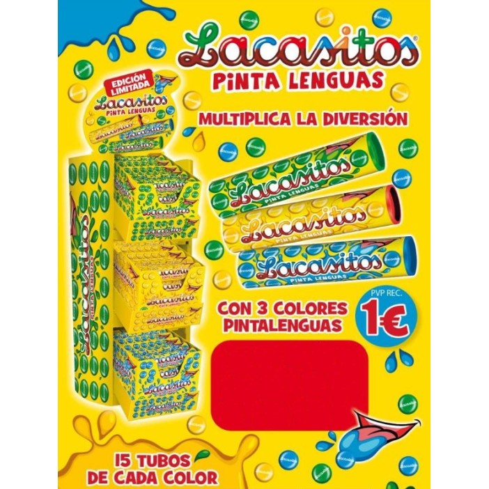 Lote Lacasa Expositor Lacasitos Pintalenguas Tubo (L00526) - Imagen 4