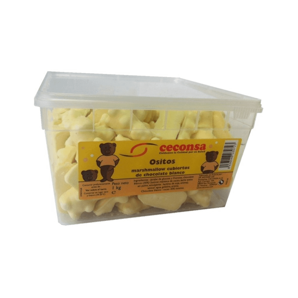 Cesonsa Ositos de esponja cubiertos de chocolate blanco 1kg. - Imagen 3