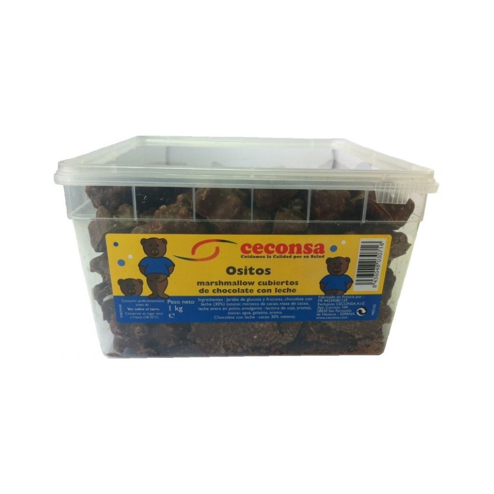 Cesonsa Ositos de esponja cubiertos de chocolate con leche 1kg. - Imagen 4