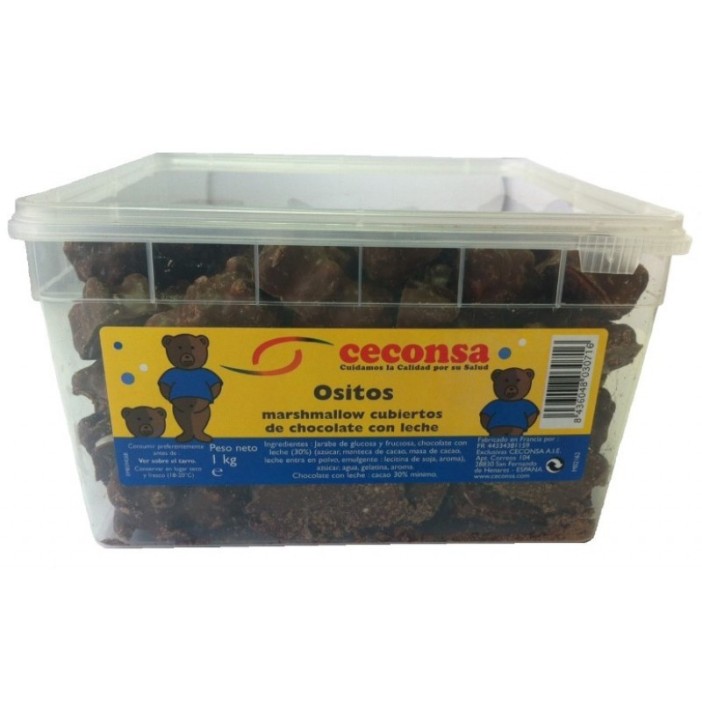 Cesonsa Ositos de esponja cubiertos de chocolate con leche 1kg.
