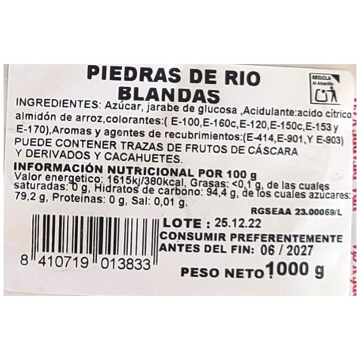 Pifarré Piedras de río BLANDAS caramelo masticable 1Kg. - Imagen 5