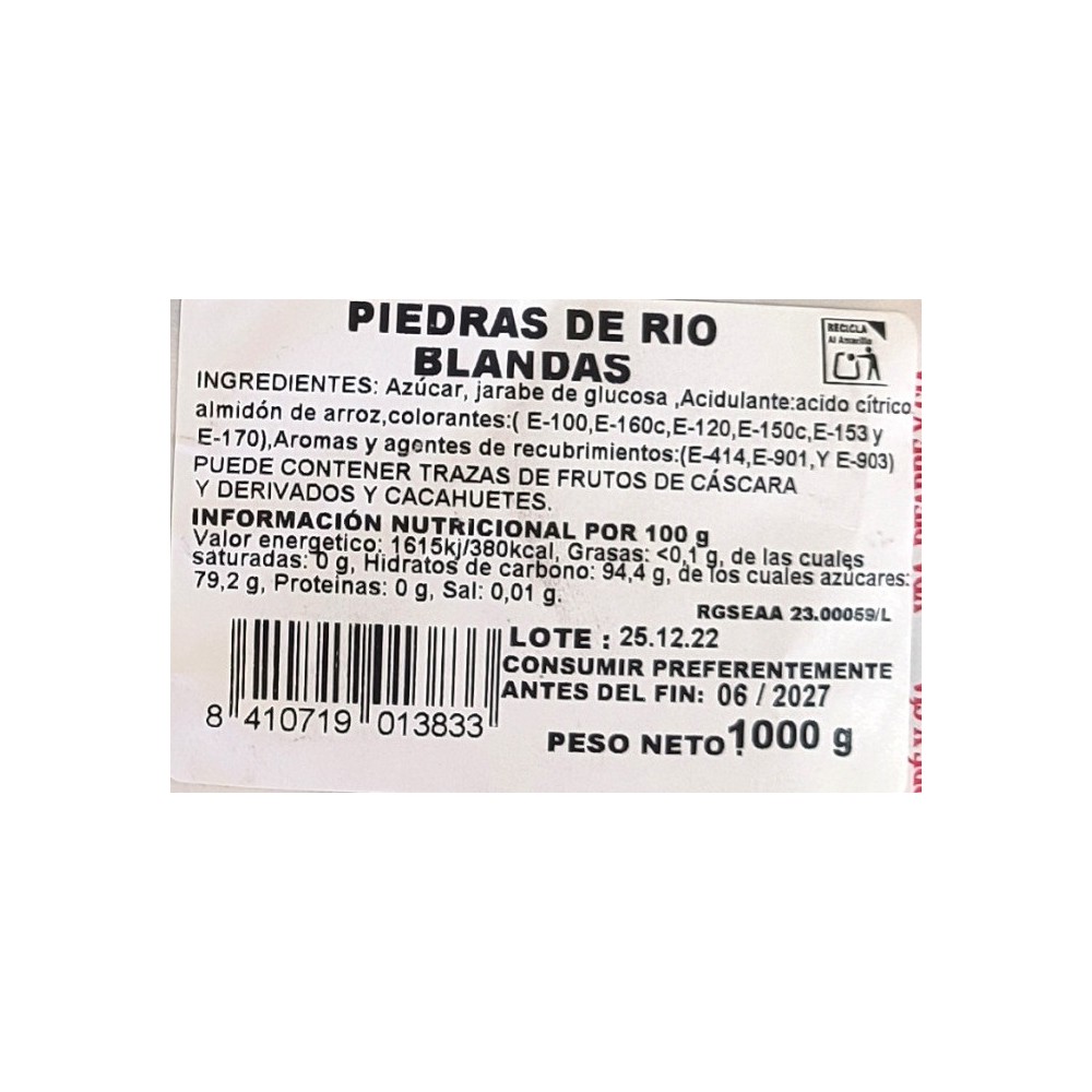 Pifarré Piedras de río BLANDAS caramelo masticable 1Kg. - Imagen 10