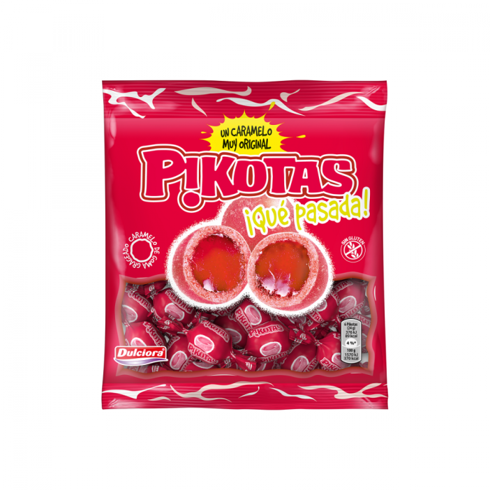 Pikotas cereza caramelos de goma grageado 52gr. x 14u.