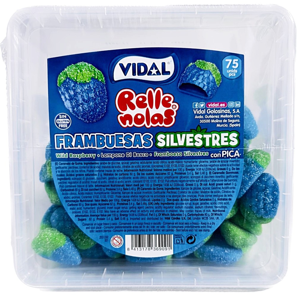 Vidal Rellenolas Frambuesas Silvestres 75 unidades - Imagen 7